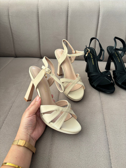 Women Elegant Open Toe Buckle Straps High Heels